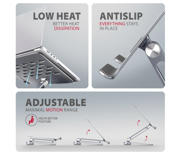 Axagon HMC-STND USB-C 5Gbps ALUMINUM STAND & HUB 7in1 - 1353487 - zdjęcie 3